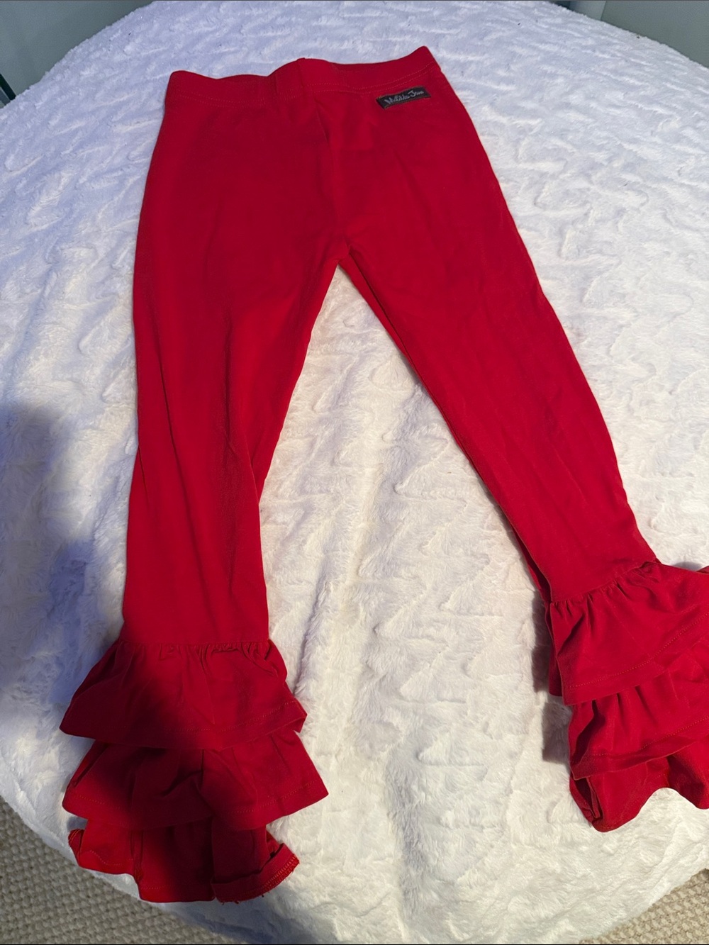 Matilda Jane Bright Red triple Ruffle Leggings